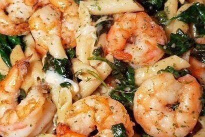 Thumbnail for Cheese Shrimp Penne Pasta & Spinach