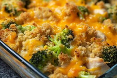 Thumbnail for CHICKEN AND BROCCOLI CHEESY CASSEROLE