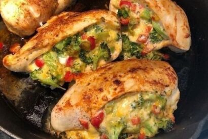 Thumbnail for Broccoli Cheddar Stuffed Chicken Breasts