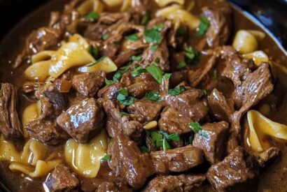 Thumbnail for Beef Tips, Egg Noodles and Creamy Gravy