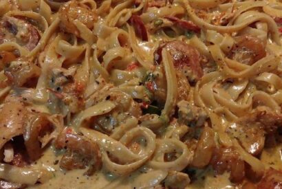 Thumbnail for Cajun Shrimp Pasta with Sausage