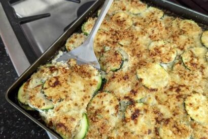 Thumbnail for Cheesy Scalloped Zucchini